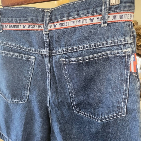 Vintage 90s Y2K Mickey Mouse Disney Denim Shorts - Picture 5 of 6